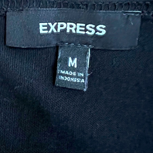 S O L D ❗️💎GORGEOUS Jet Black Blousy EXPRESS Top Black Bejeweled Straps/Neck -M - Picture 9 of 10